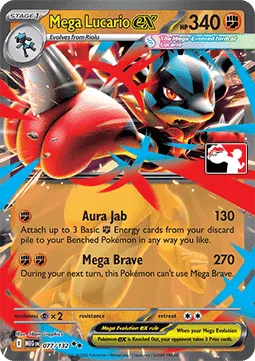 MEGA LUCARIO EX MEG ES 077/132 PRIZE PACK