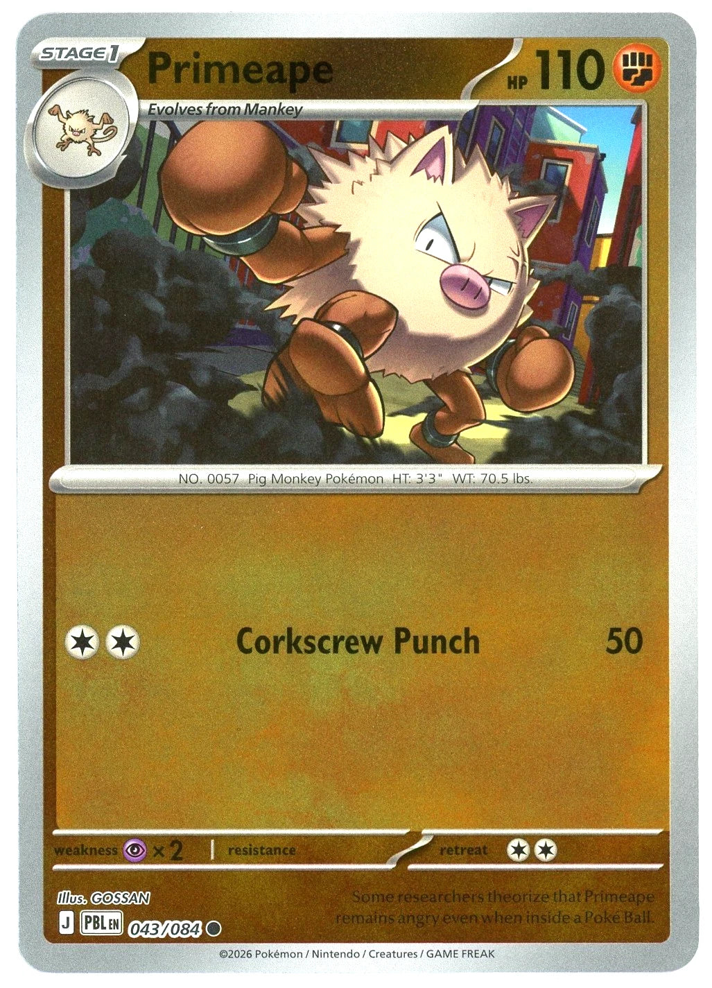 PRIMEAPE PBL LA 043/084 REVERSE HOLOFOIL